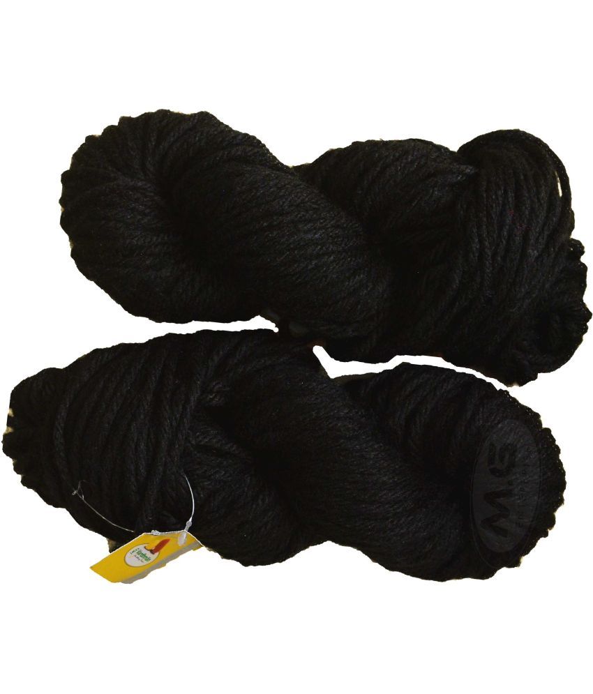     			Vardhman Knitting Yarn Thick Chunky Wool, Black 300 gm K_K ART- CJH