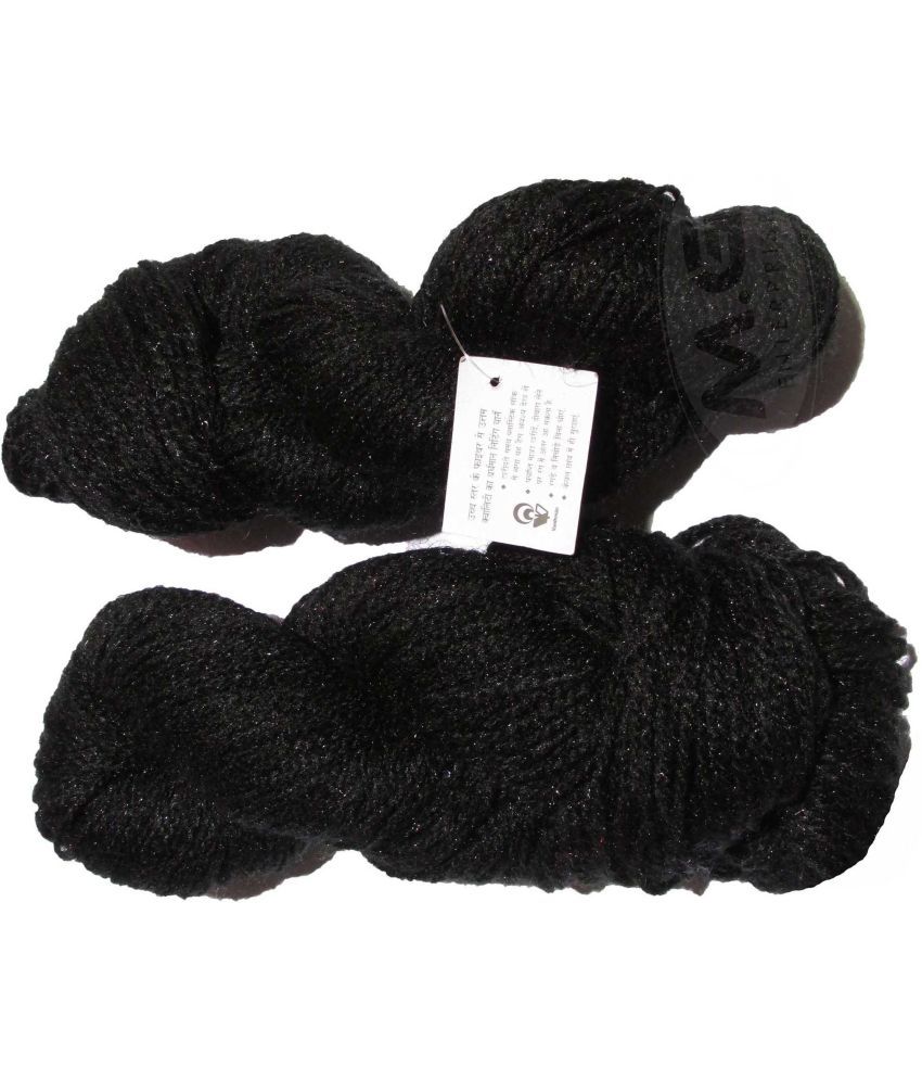     			Vardhman Rabit Excel Black (300 gm)  Wool Hank Hand knitting wool Art-FBE