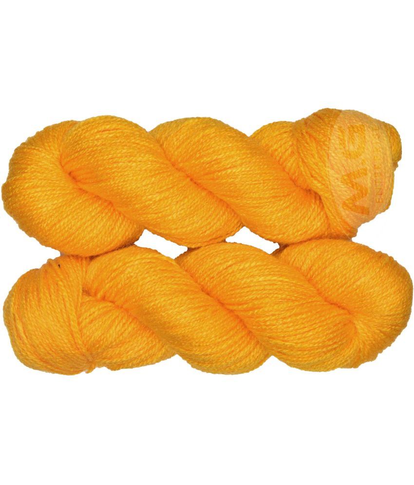     			Vardhman Rabit Excel Yellow (300 gm)  Wool Hank Hand knitting wool Art-FEC