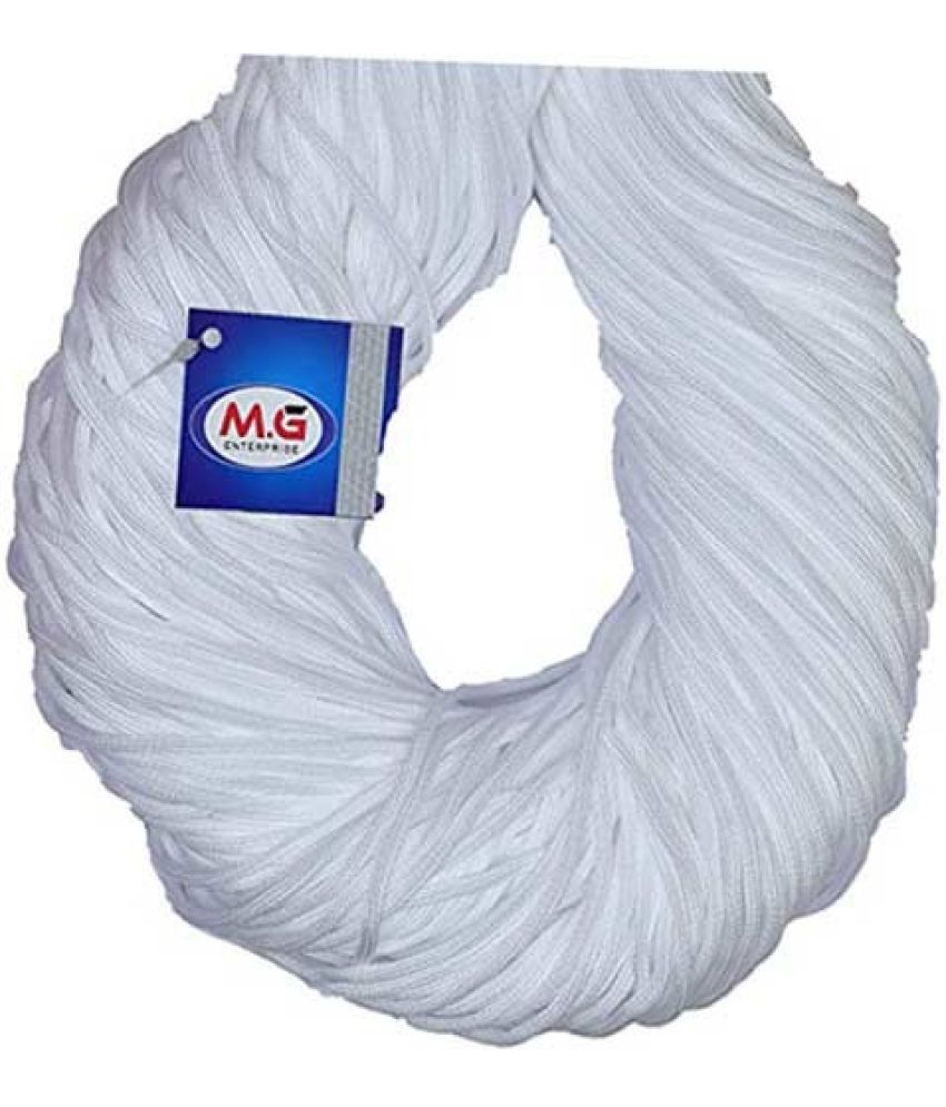     			White 50 mtr  Braided Cord Thread Nylon knot Rope sturdy cording- Art-ABDG