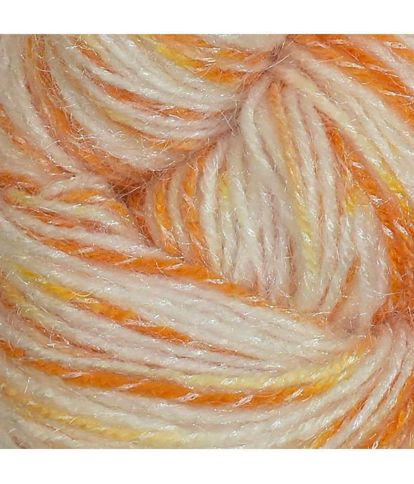     			Wool Knitting Yarn Arman Wool, Soft Fancy Wool Orange 300 gm By Oswal