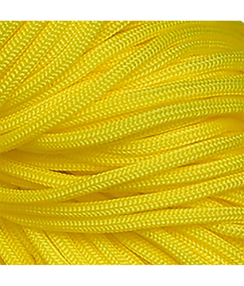     			Yellow Braided Cord Thread Nylon knot Rope sturdy cording, mildew resistant DIY 3 mm 150 m for Jewelry Making, Bags & art craft