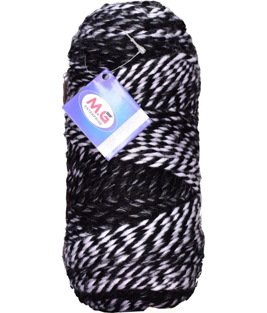     			Zebra Black  (150 gm)  Wool Ball Hand knitting wool / Art Craft soft fingering crochet hook yarn, needle knitting yarn thread dyed