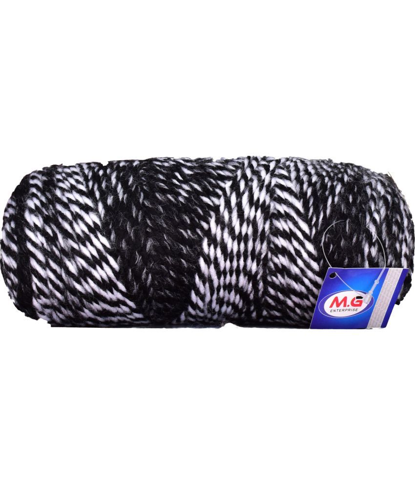     			Zebra Black  (450 gm)  Wool Ball Hand knitting wool / Art Craft soft fingering crochet hook yarn, needle knitting yarn thread dyed