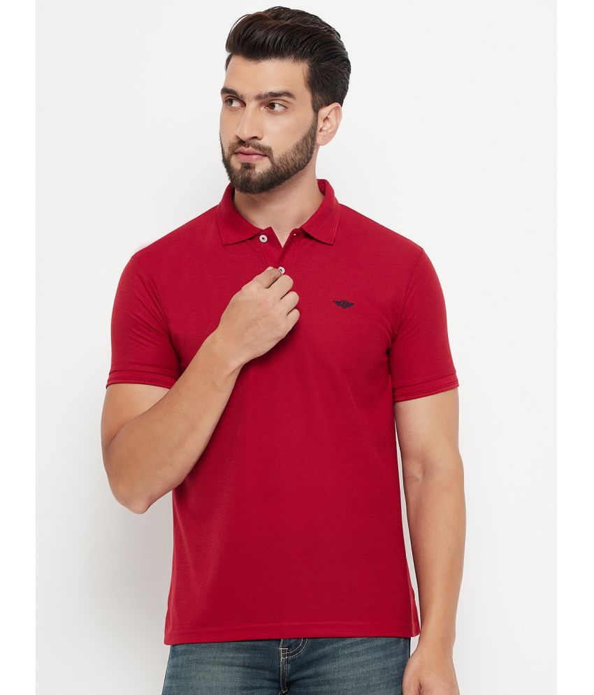     			GET GOLF Cotton Blend Regular Fit Solid Half Sleeves Men's Polo T Shirt - Maroon ( Pack of 1 )