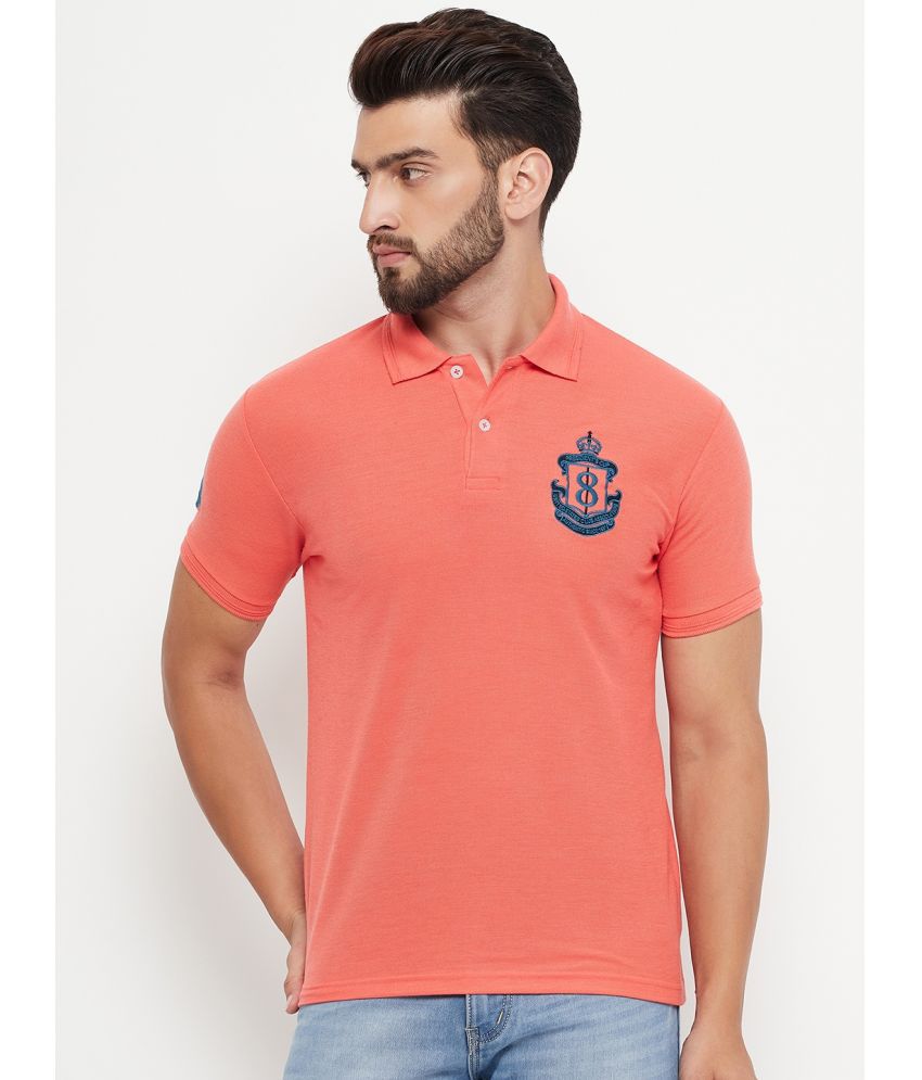     			GET GOLF Cotton Blend Regular Fit Solid Half Sleeves Men's Polo T Shirt - Coral ( Pack of 1 )