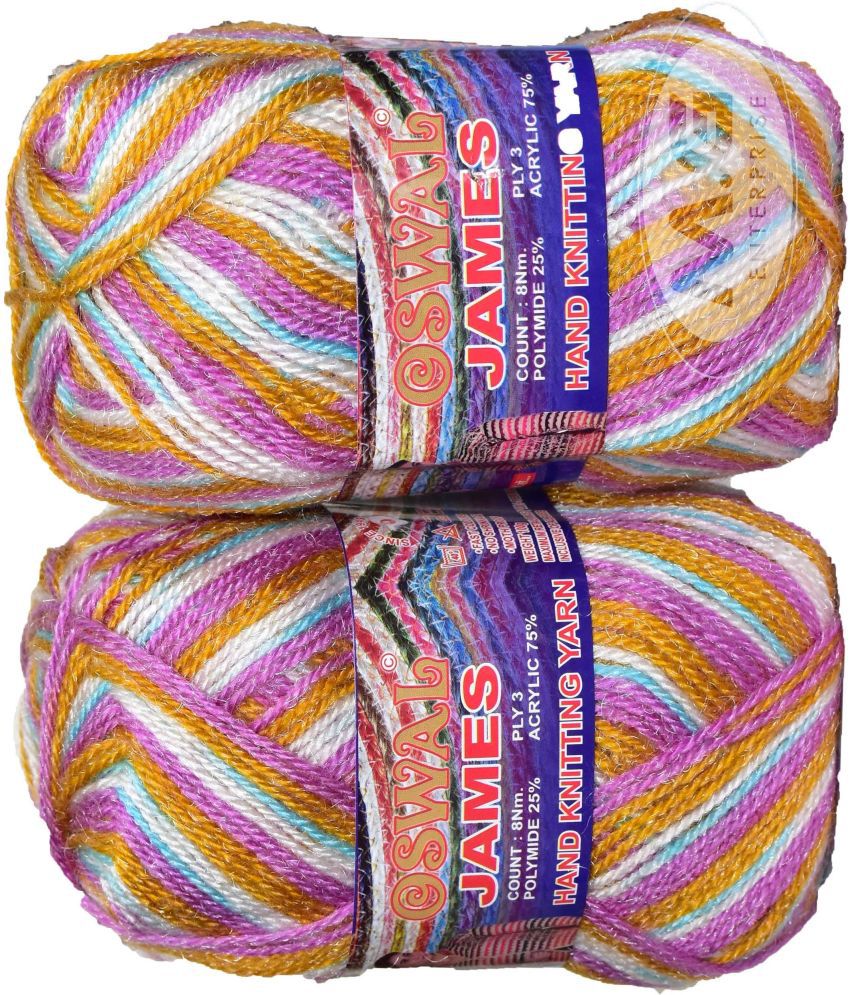     			James Knitting  Yarn Wool, Purple Mix Ball 400 gm  Best Used with Knitting Needles, Crochet Needles  Wool Yarn for Knitting
