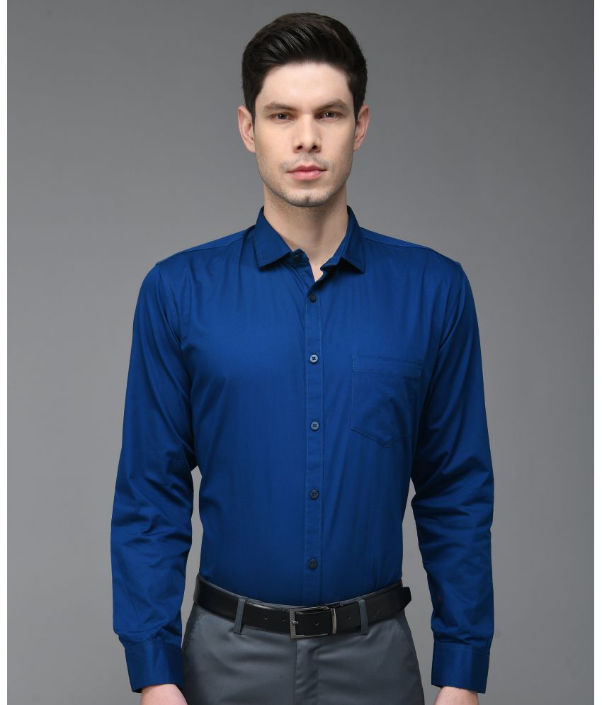     			KIBIT Cotton Slim Fit Full Sleeves Men's Formal Shirt - Blue ( Pack of 1 )