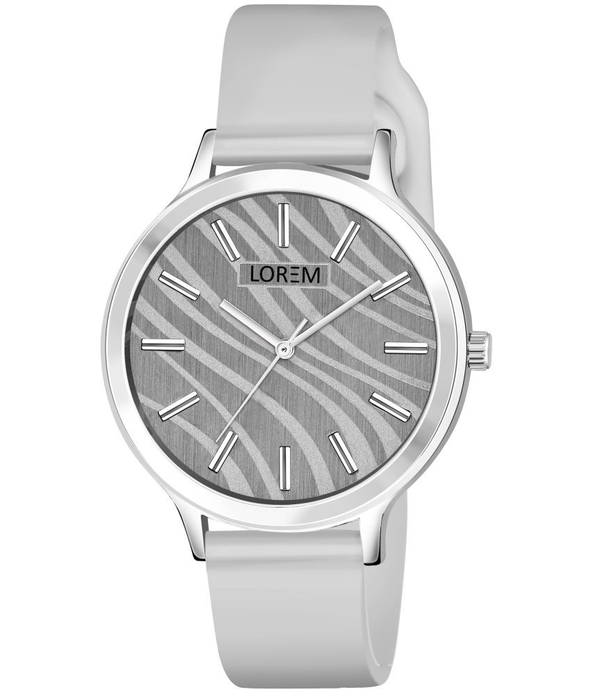     			Lorem Light Grey Plastic Analog Womens Watch