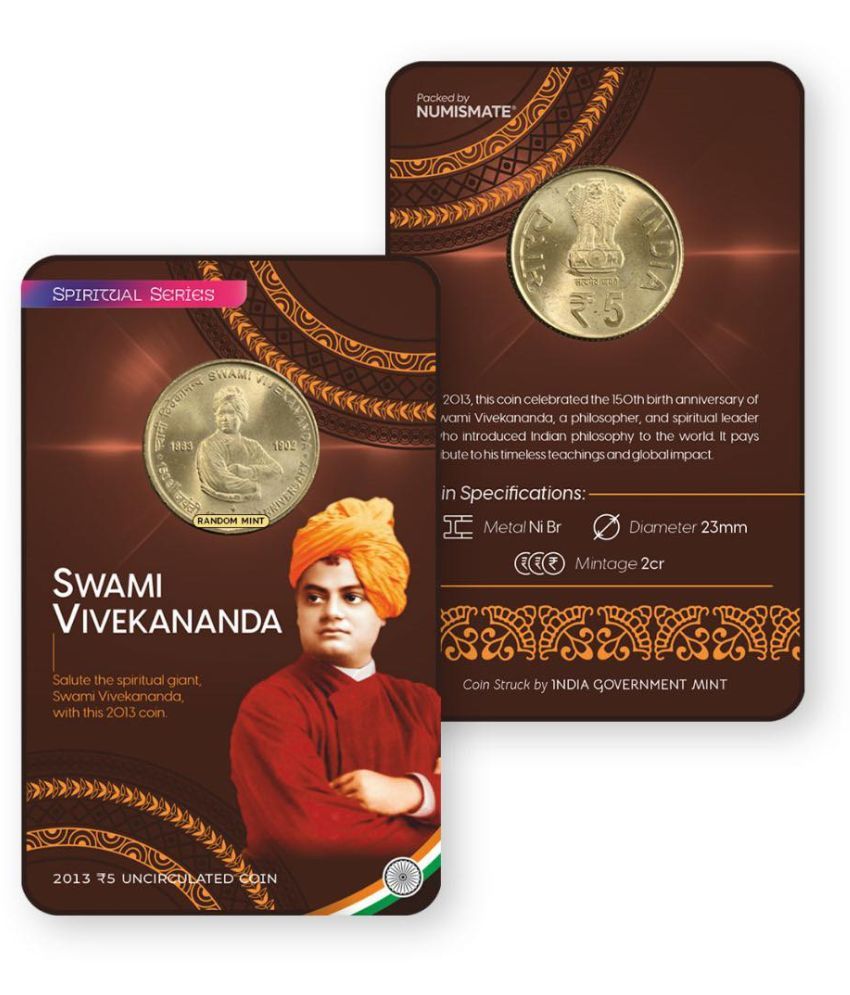     			Rs.5 SWAMI VIVEKANANDA Commemorative Coin Card – Special Edition