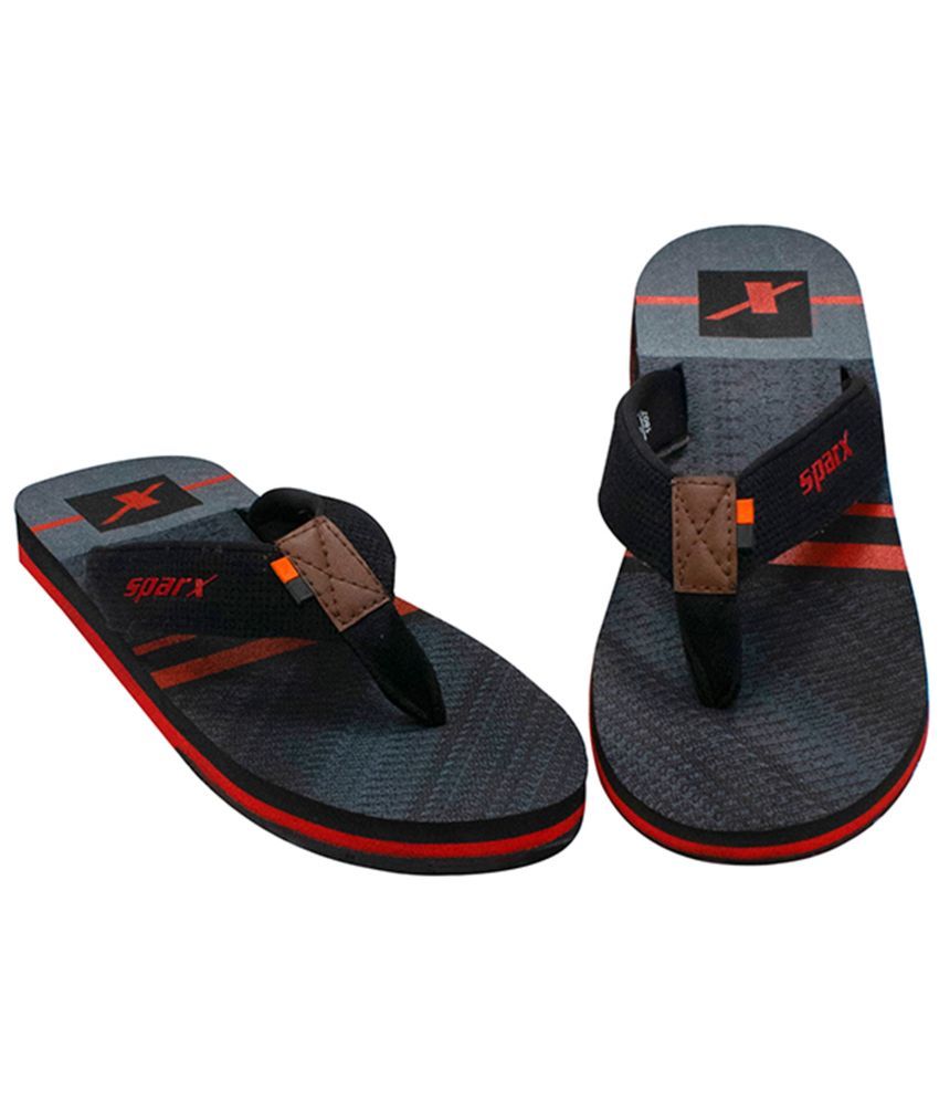     			Sparx Black Men's Thong Flip Flop