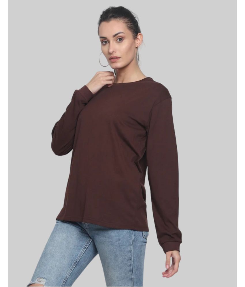     			AKTIF Brown Cotton Blend Loose Fit Women's T-Shirt ( Pack of 1 )