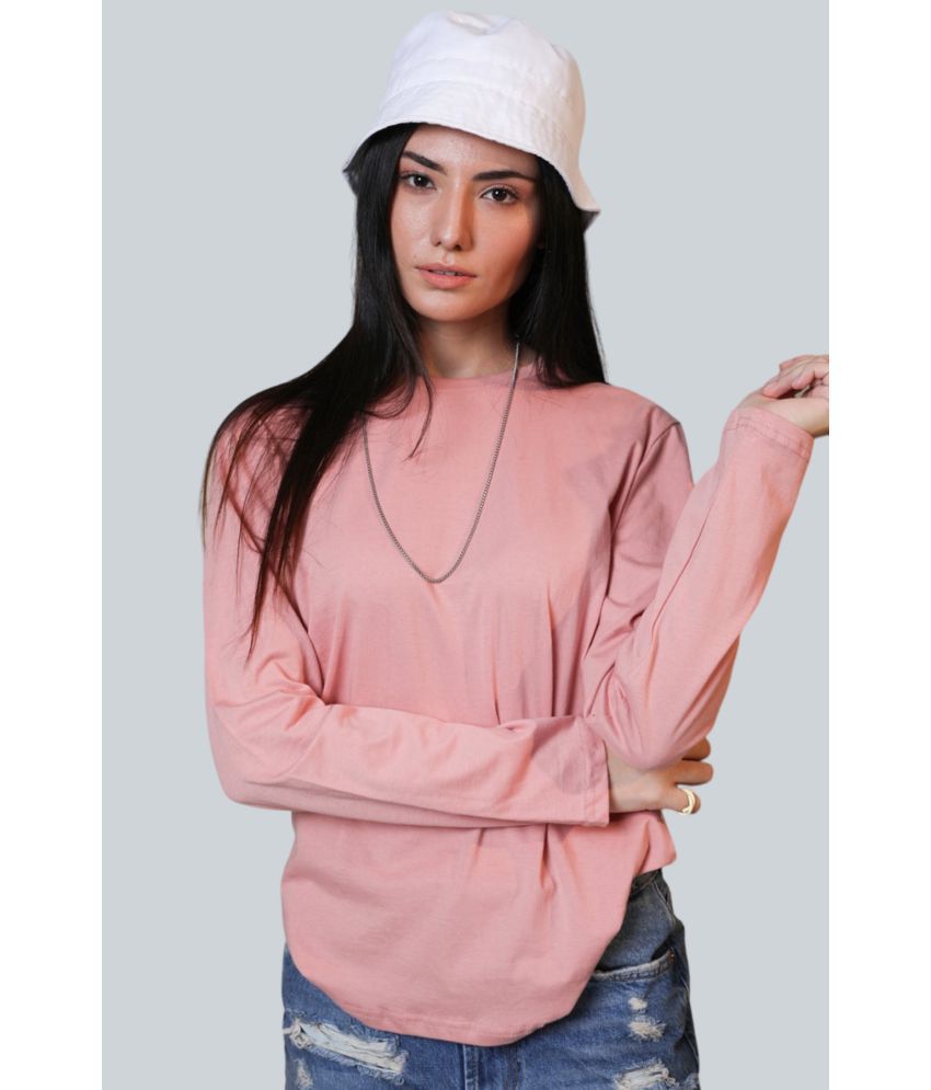     			AKTIF Pink Cotton Blend Loose Fit Women's T-Shirt ( Pack of 1 )