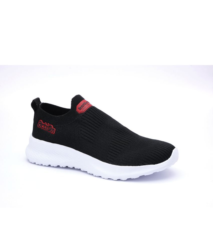     			Action Sports Shoes Black Men's Sports Running Shoes