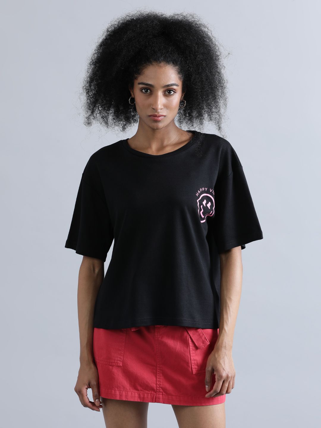     			Bene Kleed Black Cotton Loose Fit Women's T-Shirt ( Pack of 1 )