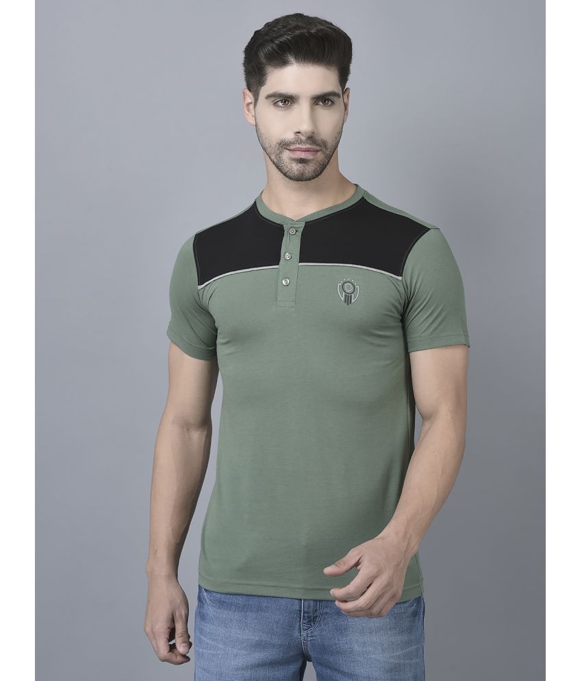    			Dollar Cotton Blend Regular Fit Colorblock Half Sleeves Men's T-Shirt - Green ( Pack of 1 )