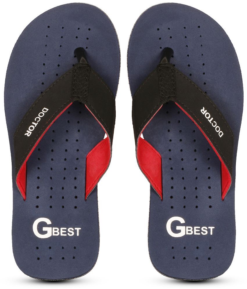     			GBest Blue Men's Thong Flip Flop