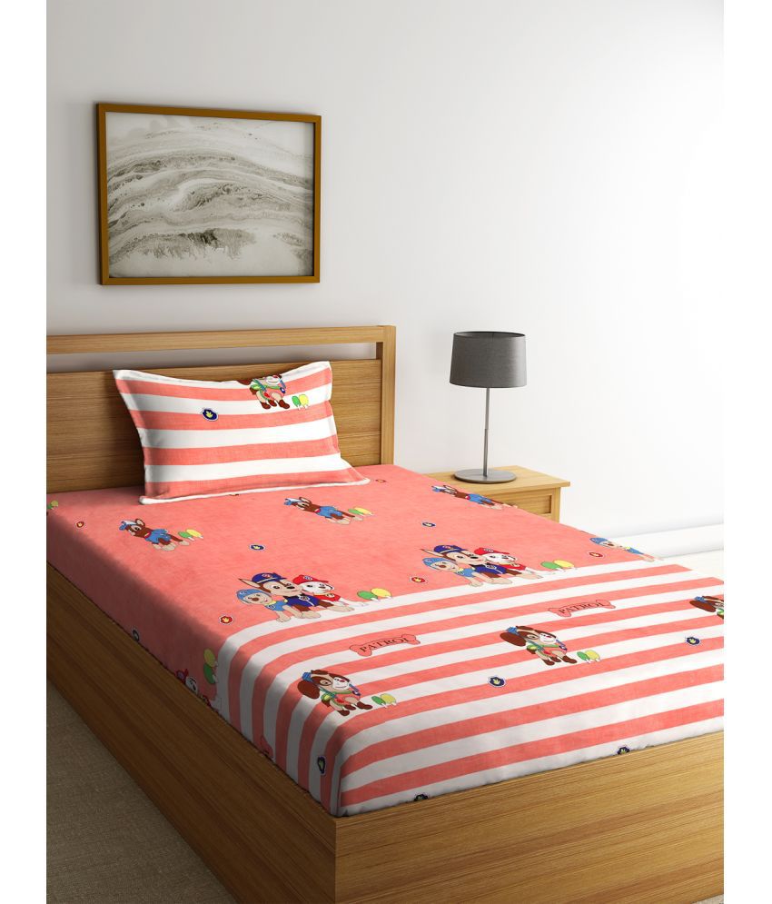     			Klotthe Poly Cotton Humor & Comic 1 Single Bedsheet with 1 Pillow Cover - Multicolor