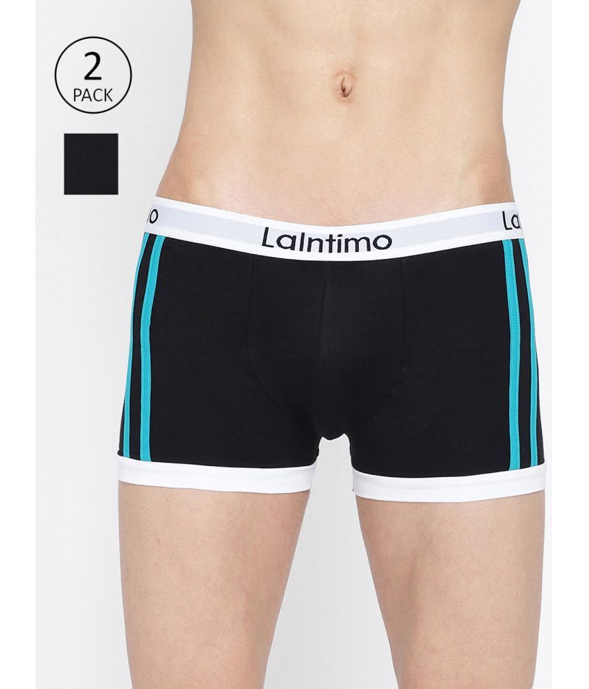     			La Intimo Pack of 2 Cotton Men's Trunks ( Black )