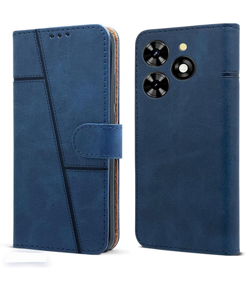     			NBOX Blue Flip Cover Artificial Leather Compatible For Tecno Spark Go 2024 ( Pack of 1 )