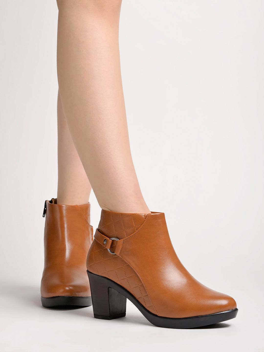     			Shoetopia Tan Women's Ankle Length Boots
