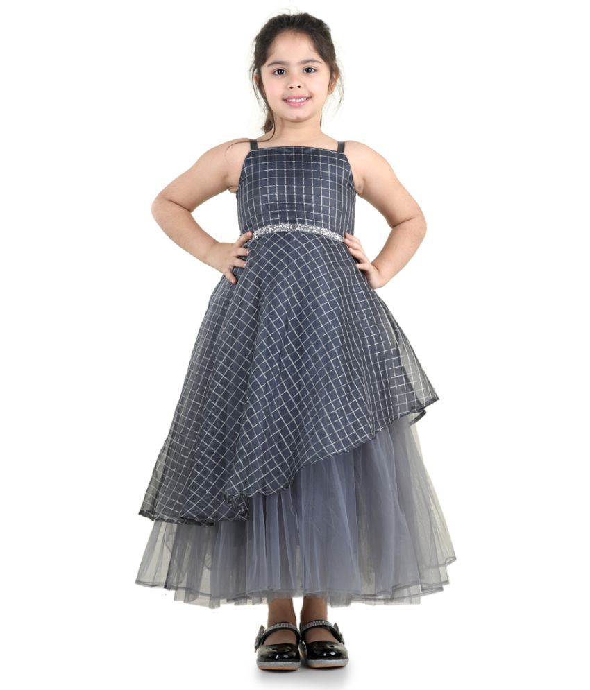     			Toy Balloon Kids Net Fit And Flare Dress For Girls ( Pack of 1 , Gray )