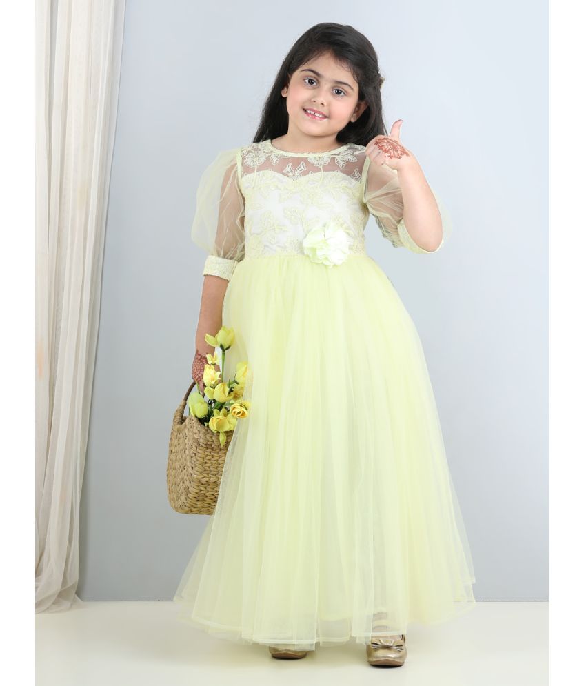     			Toy Balloon Kids Net Gown For Girls ( Pack of 1 , Lemon )