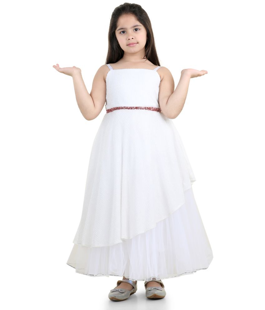     			Toy Balloon Kids White Net Girls Fit And Flare Dress ( Pack of 1 )