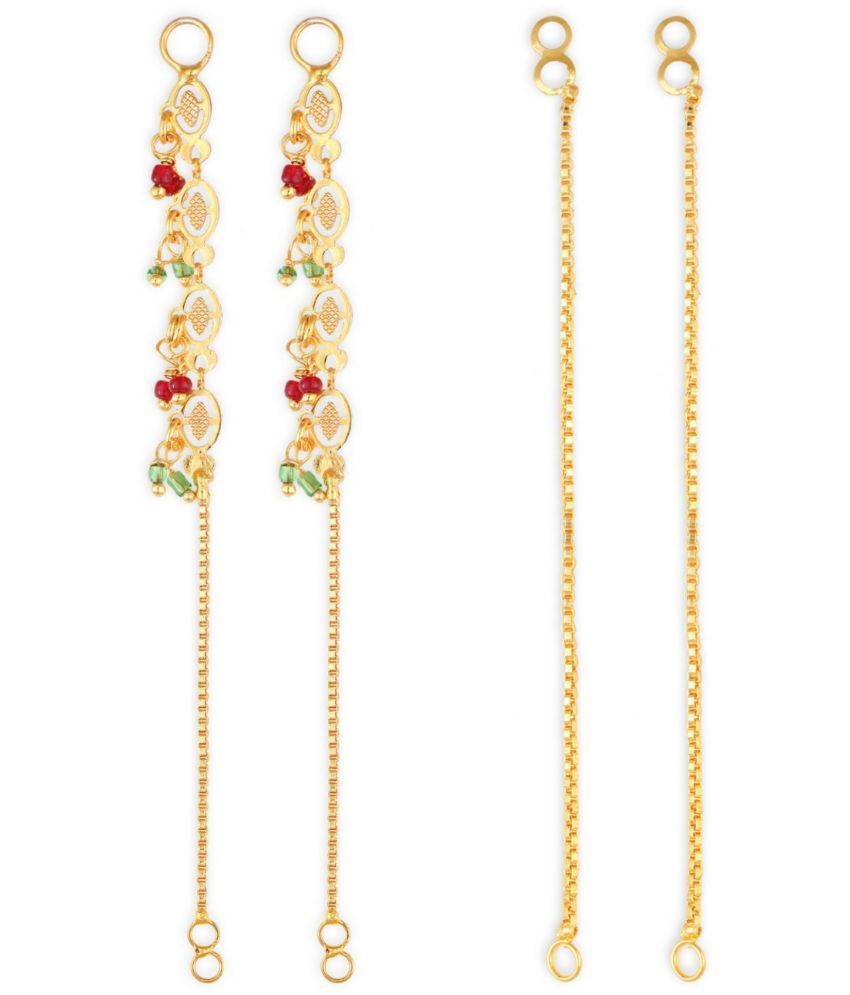     			VIVASTRI Gold Ear Chain Earrings ( Pack of 2 )