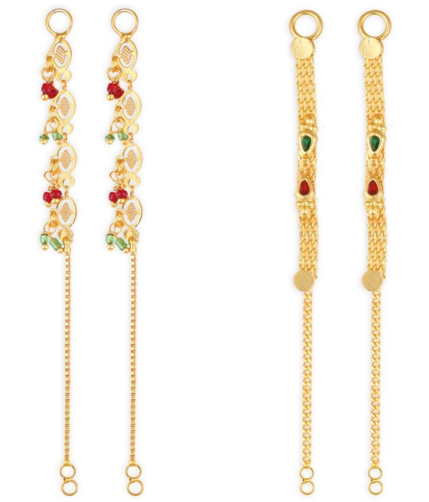     			VIVASTRI Gold Ear Chain Earrings ( Pack of 2 )