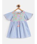 Nauti Nati Pack of 1 Baby Girls Cotton Frock ( Blue )