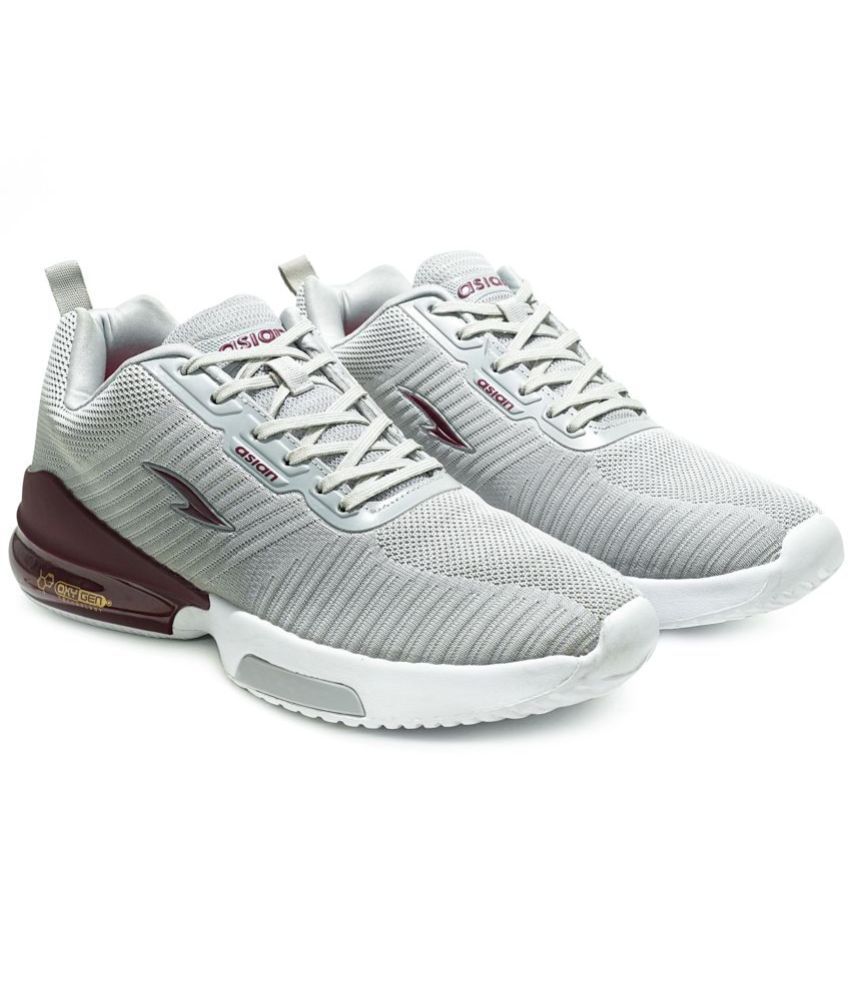     			ASIAN OXYGEN-01 Light Grey Men's Sports Running Shoes