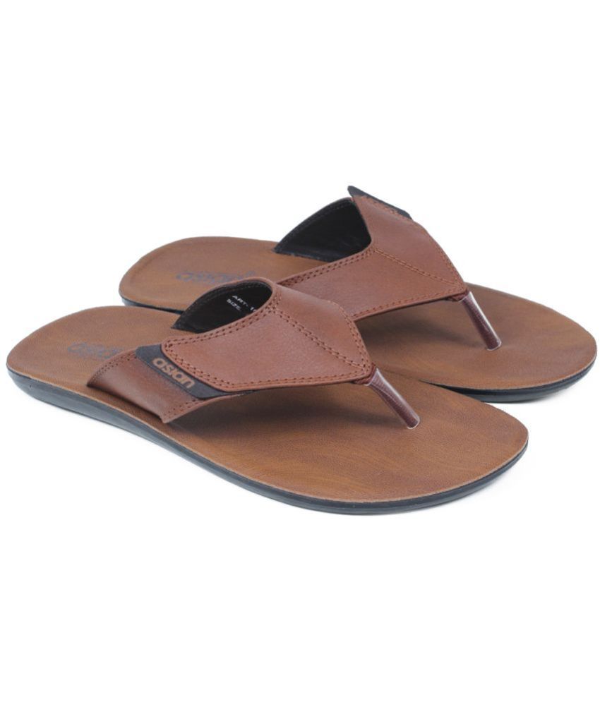     			ASIAN Tan Men's Leather Slipper