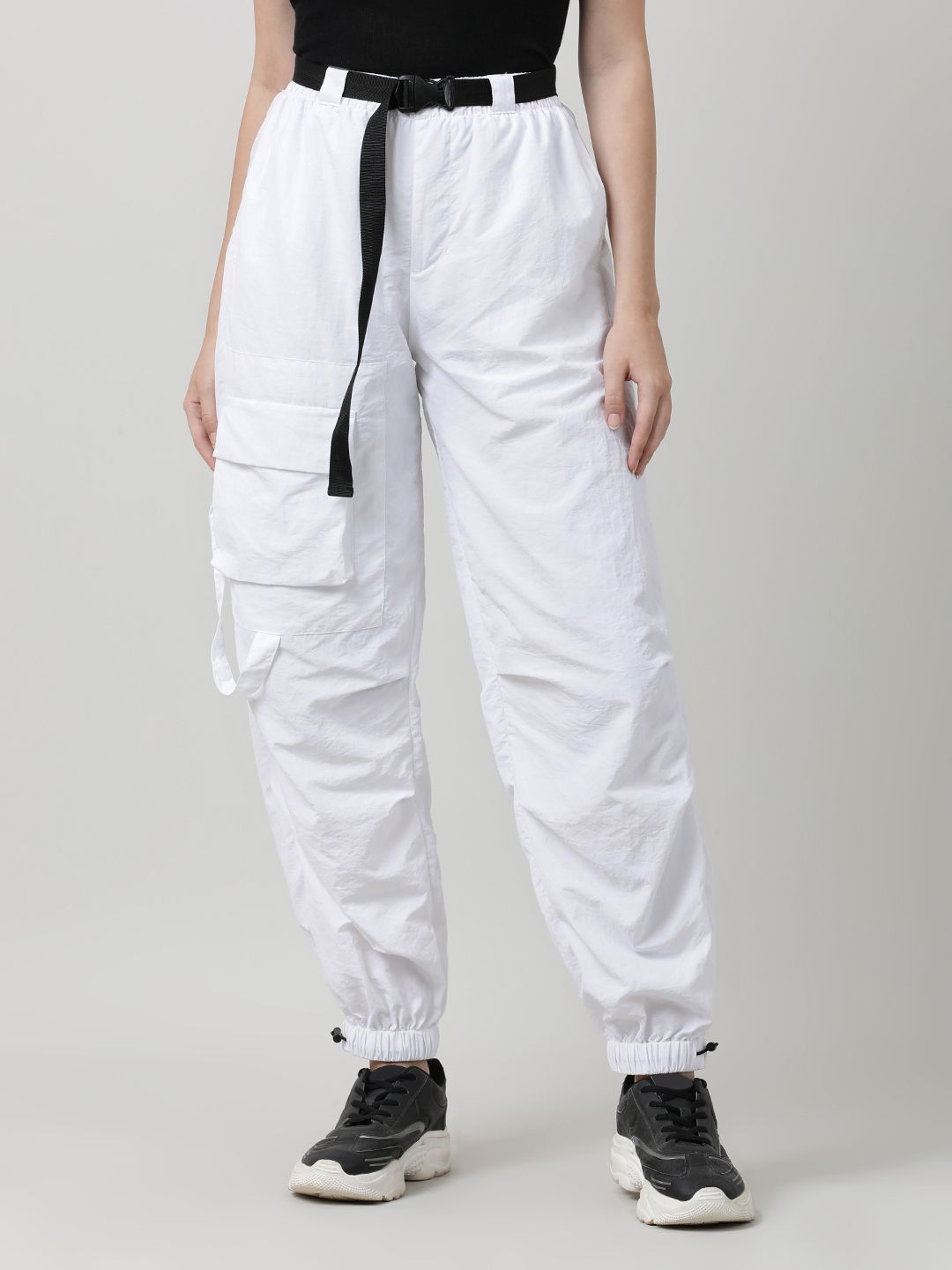     			Bene Kleed White Nylon Loose Women's Cargo Pants ( Pack of 1 )