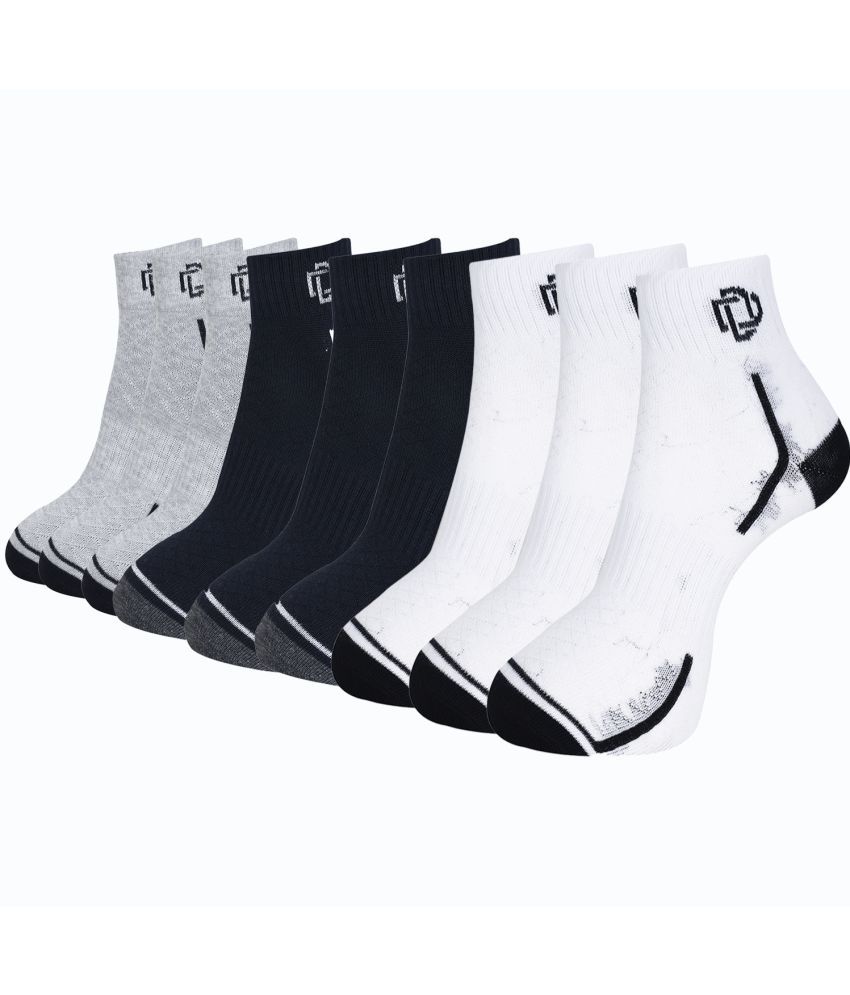     			Dollar Cotton Blend Men's Colorblock Dark Grey Ankle Length Socks ( Pack of 9 )