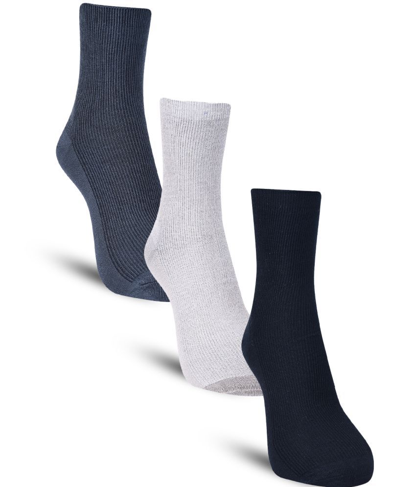     			Dollar Cotton Blend Men's Self Design Dark Grey Ankle Length Socks ( Pack of 3 )