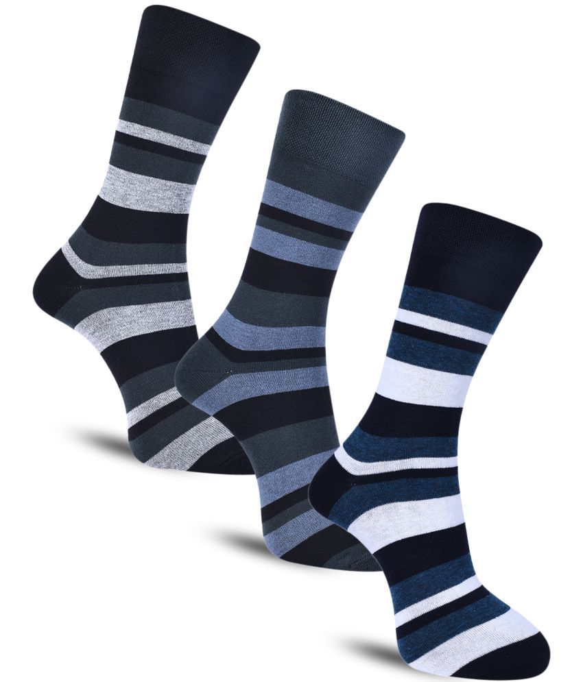     			Dollar Cotton Blend Men's Self Design Navy Blue Ankle Length Socks ( Pack of 3 )
