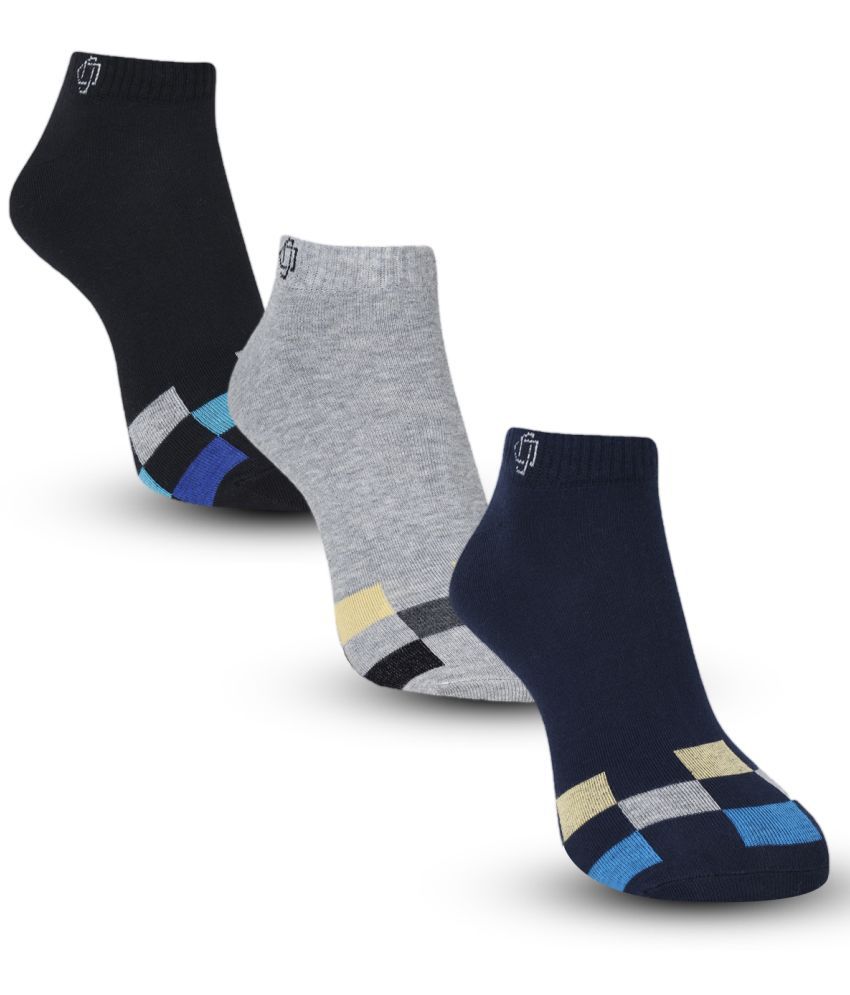     			Dollar Cotton Blend Men's Self Design Navy Blue Ankle Length Socks ( Pack of 3 )