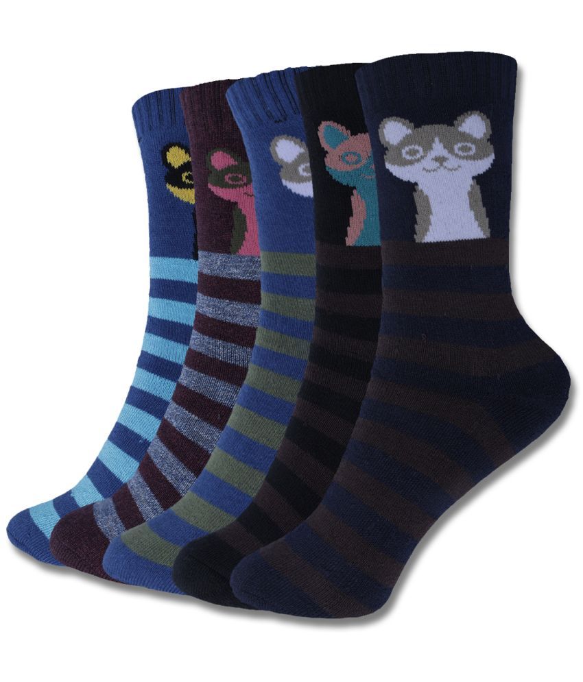     			Dollar Multicolor Cotton Blend Boy's Full Length Socks ( Pack of 5 )