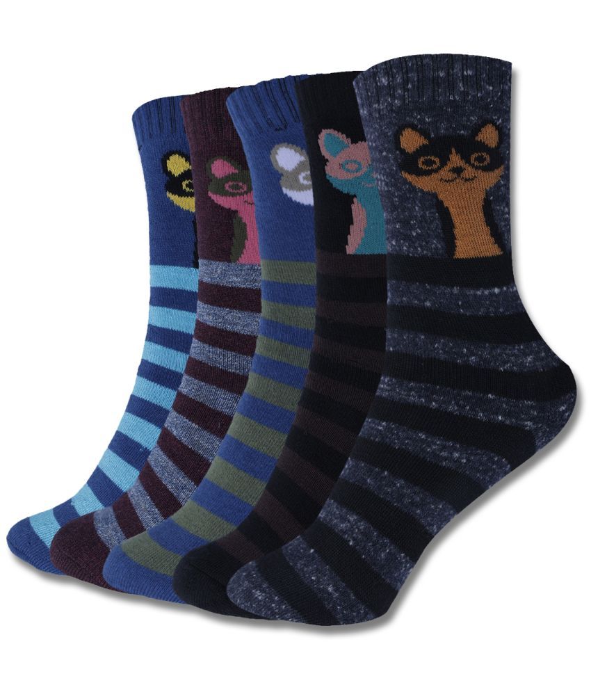     			Dollar Multicolor Cotton Blend Boy's Full Length Socks ( Pack of 5 )