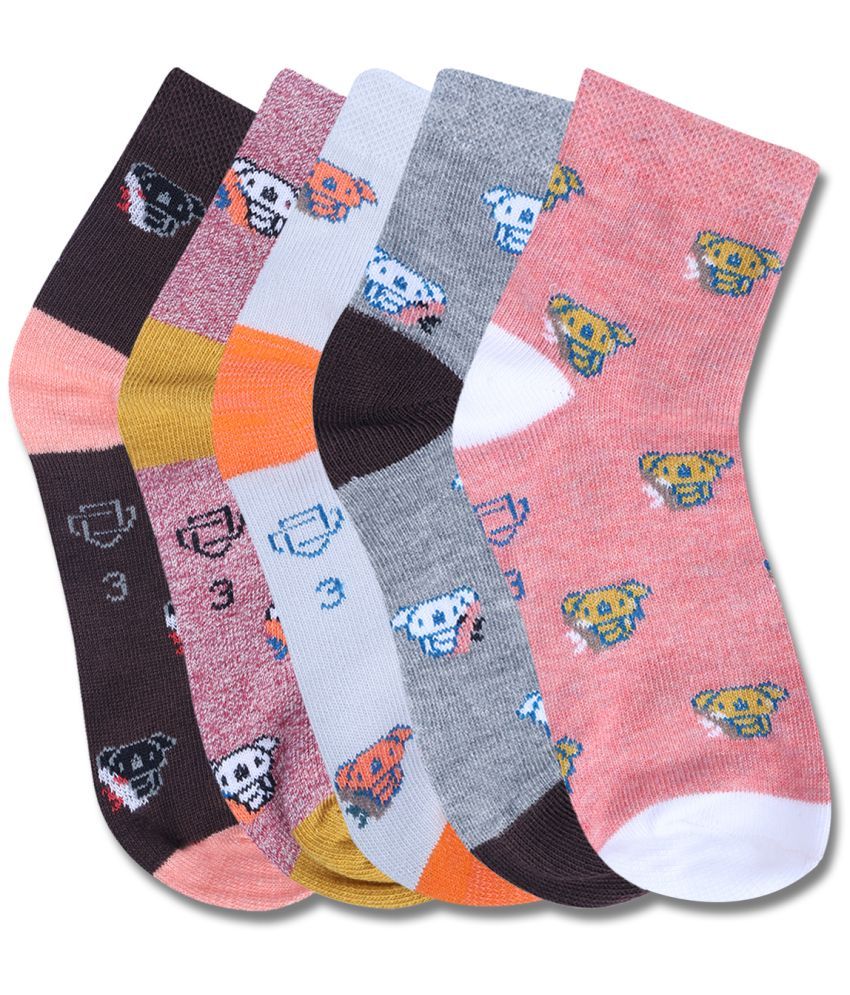     			Dollar Multicolor Cotton Blend Boy's Ankle Length Socks ( Pack of 5 )