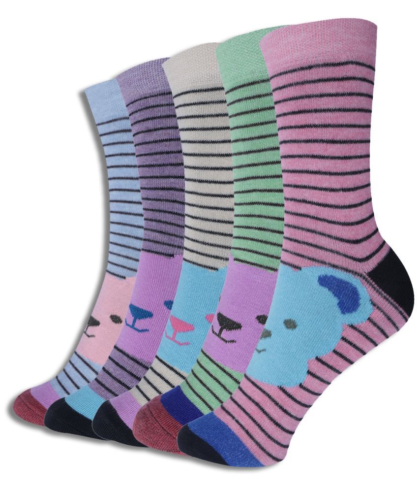     			Dollar Multicolor Cotton Blend Boy's Full Length Socks ( Pack of 5 )