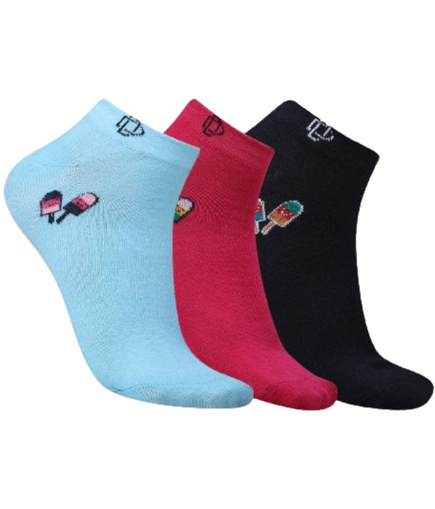     			Dollar Multicolor Cotton Women's Ankle Length Socks ( Pack of 3 )