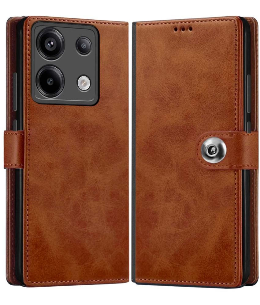     			Fashionury Brown Flip Cover Leather Compatible For Redmi Note 13 Pro 5G ( Pack of 1 )