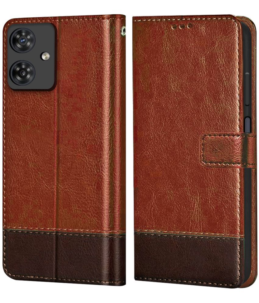     			Fashionury Brown Flip Cover Leather Compatible For Motorola G54 5G ( Pack of 1 )