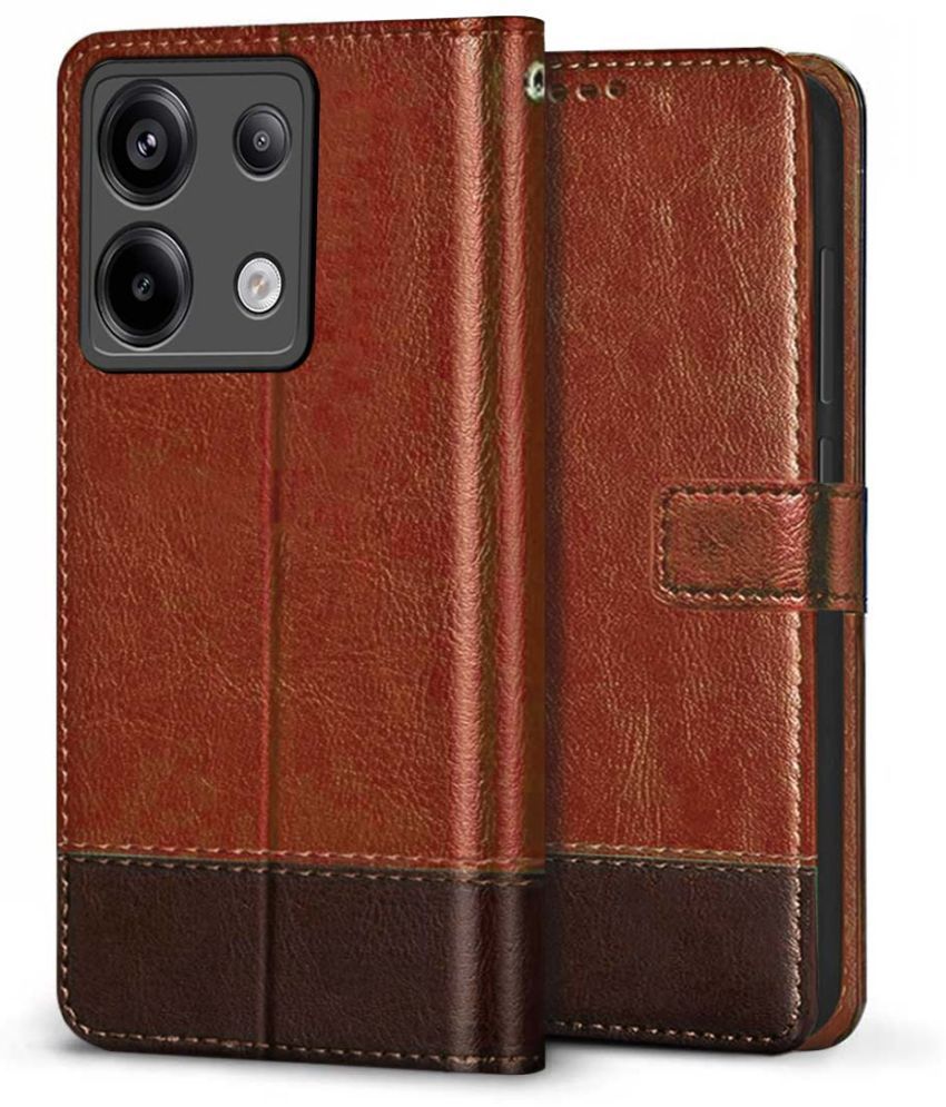     			Fashionury Brown Flip Cover Leather Compatible For Redmi Note 13 Pro 5G ( Pack of 1 )