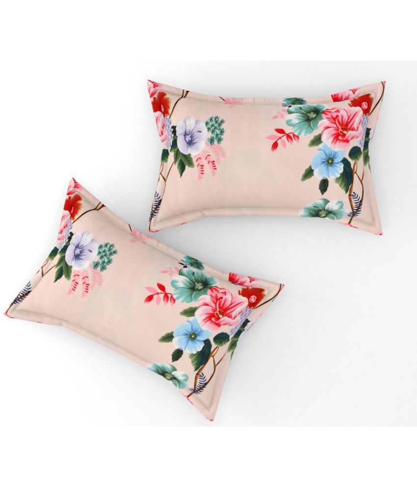     			JBTC - Pack of 2 Cotton Floral Standard Size Pillow Cover ( 71.12 cm(28) x 45.72 cm(18) ) - pink