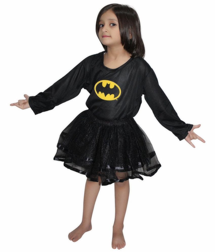     			Kaku Fancy Dresses Bat Super Hero Costume For Girls-Black, 5-6 Years, for Girls