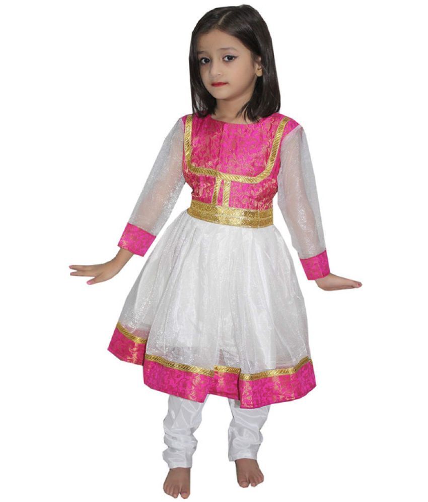     			Kaku Fancy Dresses Indian Traditonal Dance Anarkali Costume -Multicolor, 5-6 Years, For Girls