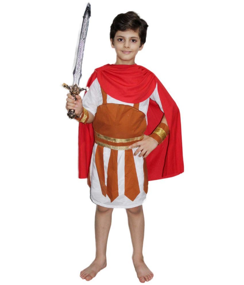     			Kaku Fancy Dresses International Wear Roman Soldier Costume -Multicolor, 7-8 Years, For Boys